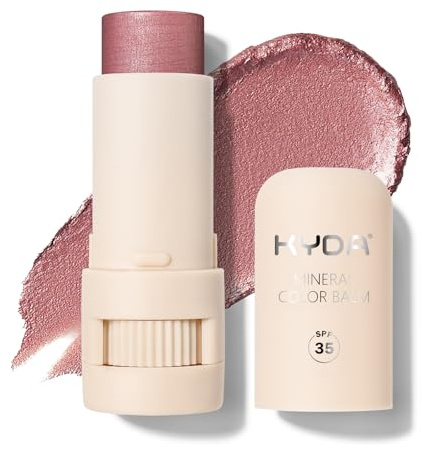KYDA Mineral Color Balm, SPF 35, Creamy Blendable Color für Lippen und Wangen, aufbaubarer Schimmer, leichte Formel, Mehrzweck-Makeup-Stick,ROSE
