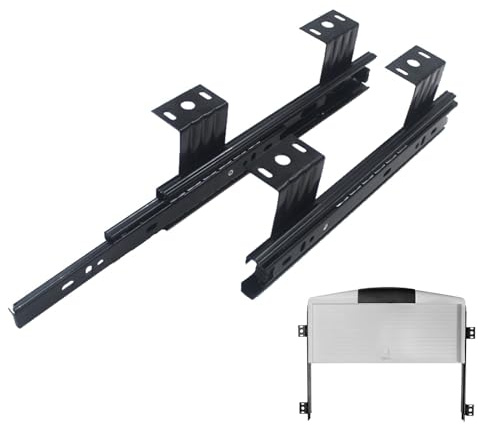 Glissières de tiroir, glissières de Plateau de Clavier, glissières à roulement à Billes pour tiroirs à Plate-Forme/étagère ou sous Le Bureau, glissières en Acier Noir, Charge Max.