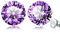 SQAQS Orecchini Zirconia, Argento Sterling 925 Donna Orecchini Gioielli Ipoallergenici Con Zirconi Cubica Trasparente Uomo Orecchini Brillante 5A Zircone Donna Uomo Orecchini 6mm 1 paia, viola