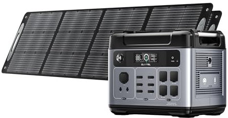 OUKITEL P2001 Plus Powerstation mit Solarpanel, Solar Generator mit Solarpanel 2x200W, Tragbare Powerstation mit 2400W AC Ausgang und LifePO4 Akku für Zuhause, Camping, Wohnmobil