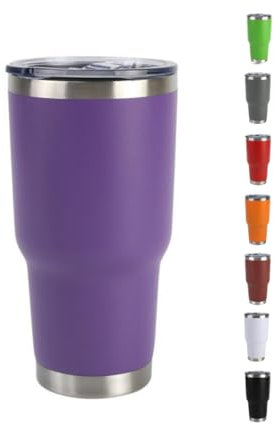 Home Universal ® Termo de Café Acero Inoxidable, Vaso Térmico con Aislamiento, 12h Caliente / 24h Frío, para agua, té caliente y frio (Morado, 900 ML)