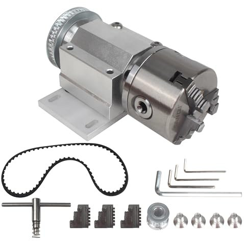 RATTMMOTOR No Powered Multi-Function Lathe Chuck Spindle Assemblies Rotary Lathe Woodworking Motor Chuck 80mm for CNC Lathe Grinder Drilling Machine Table Saw (3 Jaw 80mm)