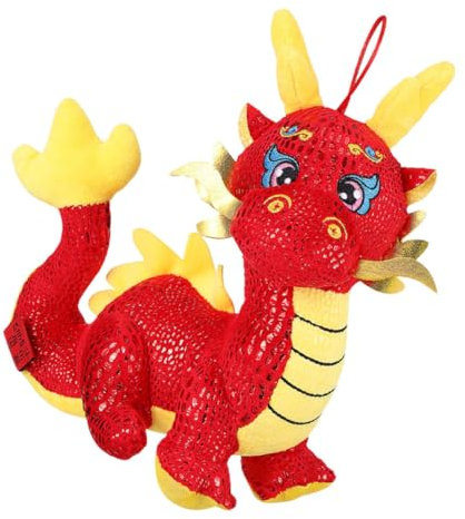 KONTONTY Peluche Dragon Adorable Jouet Peluche pour Décoration Nouvel an Cadeau Fête Famille Garçon Fille