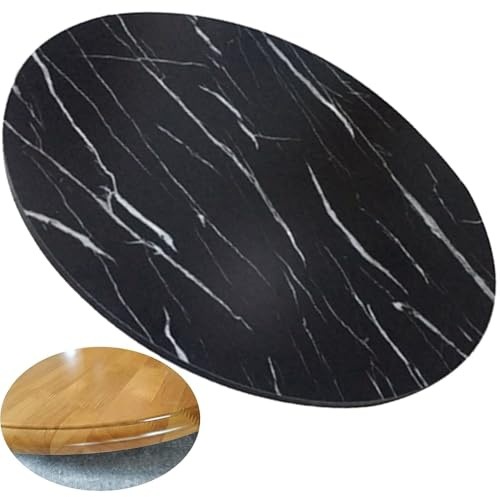 BGBZHMMEE 60cm 70cm 80cm 90cm 100cm Lazy Susan Drehteller Holz, 360 ° Drehbar Tischplatte Drehplatte, Große Runder Serviertablett, Tisch-Servierplatte(Black,95cm/37in)