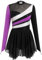 FYMNSI Damen Eiskunstlauf Kleid, Glitzer Metallic Langarm Ballettkleid mit Kristallen Ballettkleidung Gymnastik Leotard Turnanzug Tanzkost�m Tanzkleider Gymnastikanzug Lila L