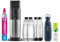 SodaStream Wassersprudler DUO mit Quick-Connect CO2-Zylinder | inkl. 2x 1L Glasflasche + 2x 1L FUSE Kunststoffflasche + 0,9L Fizz&go COOL Metallflasche in Storm + Sirup 7UP Zero Zucker (440ml)