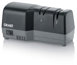 GRAEF Messerschärfer CC82 Schwarz mit CrissCross- und Dizor-Technologie für 20 Grad Schleifwinkel – geeignet für Küchen-, Jagd- und Outdoormesser, einfache Handhabung, hohe Sicherheit