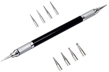 Leather Craft Tool Embossing Carving Stylus Modeling Point Pattern Stylus Steel Dual Tipped Double End Tracing Dotting Tool Spoon Ball Pen Stylus