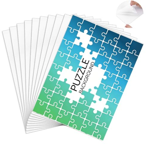 AHANDMAKER Lot de 5 x 1000 puzzles - 20 feuilles adhésives transparentes pour puzzle - Adhésif transparent - Feuilles adhésives à décoller et à coller - Dos adhésif pour obtenir le cadre prêt