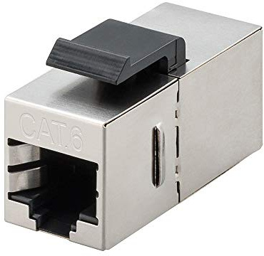 Goobay 96100 Keystone Modul RJ45 Verbinder / CAT 6 Kupplung 250 MHz / STP Ethernet Buchse 8P8C / Snap-In-System / Netzwerkkabel Verlängerung / Metall