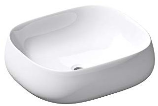 doporro Waschbecken Gäste-WC Aufsatzwaschbecken 36x41x14,5cm Waschplatz Keramik weiß inkl. Nano-Versiegelung Brüssel5104