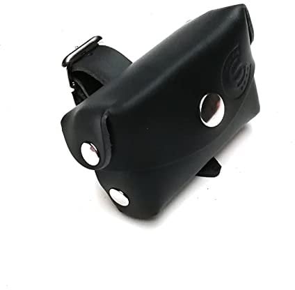 Astuccio Porta dispositivo tele pagamento pedaggio per moto in cuoio by Custom Style (nero)