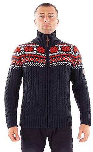Protest Strickjacke Übergangsjacke Motion blau Kragen Taschen warm (M)