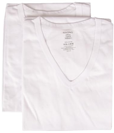RAGNO Confezione 2 t-Shirt Uomo Maglietta Intima Manica Corta Camiciola Scollo V Cotone Bipack Articolo 601418
