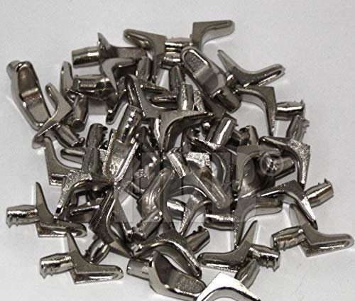 HKB ® 40 Stück Bodenträger, Druckguss vernickelt mit Keilnasen, Zapfen-ø = 5 mm, Breite: 8mm, Qualitätsprodukt von Hersteller Hettich, Artikel-Nr. 1310