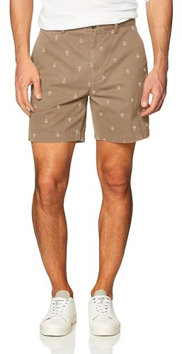 Amazon Essentials Herren 18 cm Chinoshorts Mit Klassischer Passform, Khakibraun Anker, 36W