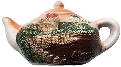 Teiera 3D Alanya Turchia Frigorifero Magnete Frigo Souvenir turistici Ceramica Fatta a Mano Adesivi magnetici Artigianali Decorazione della Cucina di casa Regalo di Viaggio