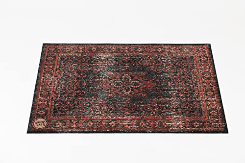 DRUM N BASE Vintage Bühnen-Teppich, klein, Rot/Schwarz