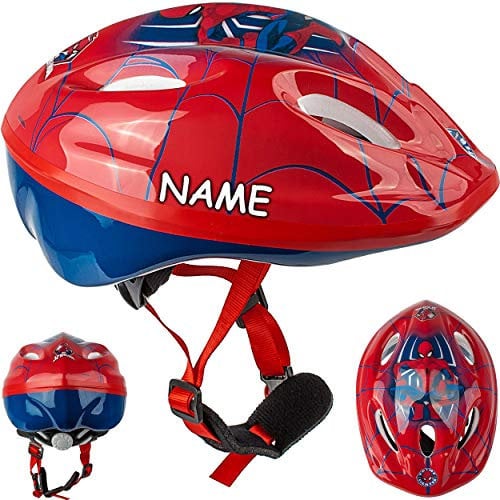 alles-meine.de GmbH Kinderhelm/Fahrradhelm - Spider-Man - Gr. 52-56 - Circa 3 bis 15 Jahre - inkl. Name - Größen verstellbar/mitwachsend - TÜV geprüft - Helm - für Roller u..