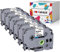 6x Hehua Ersatz für Brother P Touch 9mm TZe-221 TZe221 TZ221 Schriftband Schwarz auf Weiß, Kompatibel mit Brother P-Touch PT1000 H107 h100r H100LB PT-H105 PT-P300BT PT-D400 D200 PT-h75 (9mm x 8m)