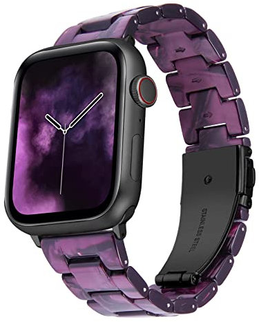 BINLUN Harz Armband Kompatibel mit Apple Watch 45/44/46/49/38/40/41/42mm für Damen Herren Ersatzarmband Kompatibel mit iWatch Serie 10 9 8 7 6 5 4 3 2 1 Ultra SE Licht Mode Band Kompatibel mit iWatch