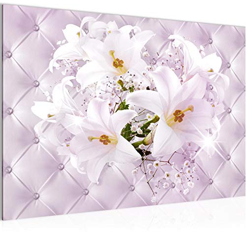 Runa Art Tableau mural Lys De Fleurs Moderne Tableau Decoracion Murale - abstrait Rose-mauve Salle 030415b