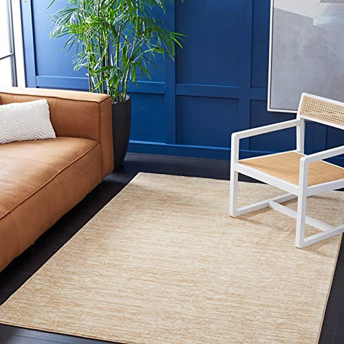 Safavieh Modern Teppich für Wohnzimmer, Esszimmer, Schlafzimmer - Vision Collection, Kurzer Flor, Beige, 122 X 183 cm