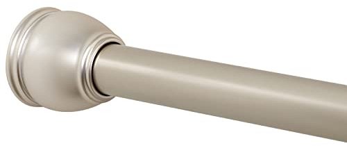 Zenna Home NeverRust Adjustable Tension Rustproof Shower Curtain Rod, Fits, 26-76 Inches, Brushed Nickel