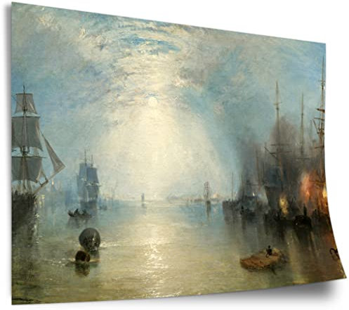 Printistico Poster William Turner - Keelmen Heaving in Coals by Moonlight Kunstdruck ohne Rahmen, Wandbild - A4, A3, A2, A1, A0, XXL - Wohnzimmer, Schlafzimmer, Küche, Deko