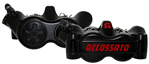 Coppia di pinze freno radiali Accossato Ricavata CNC Monoblocco Interasse 100 mm Con Pistoni in Titanio, per Mv agusta Brutale 800 Dragster RR dal 2012 al 2017, 800 CC