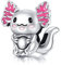 RMMY Charm Anhänger Sliver Mexican Axolotl 925 Sterling Silver Pendant Dangle Beads für Europäische Armbänder und Halsketten Chriatmas Birthday Jewelry Gifts for Women