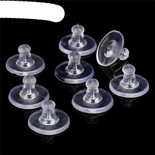 Paquete de 50 soportes para pendientes, tapones de silicona para tuercas suaves, resistentes, 11 mm, por defecto