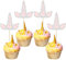 Gyufise 24 Stück Einhorn-Cupcake-Topper Glitzer Doppelschichten Einhorn Horn Cupcake Picks Hochzeit Verlobung Brautdusche Kuchen Dekorationen für Babyparty Geburtstag Thema Party Supplies Rosa Silber