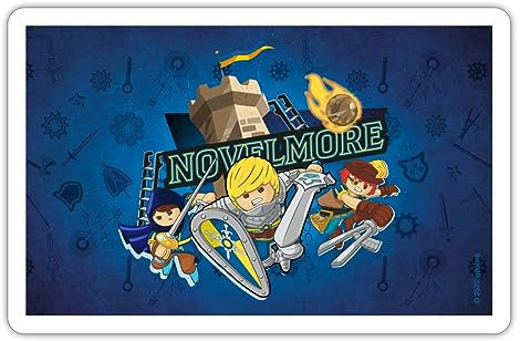 Spreadshirt Playmobil Novelmore Gwynn, Arwynn Und Dario Da Vanci Sticker Aufkleber, 10 x 10 cm, Mattweiß