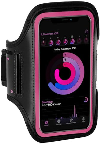 ONEFLOW Workout Case für Samsung Galaxy A41 Sportarmband zum Joggen mit Touch Fenster, Handy Armband für Sport und Outdoor, Handyhalterung für den Arm, Lauftasche Jogging, Pink