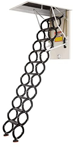 Dachbodenleiter Dachbodenleiter aus Aluminium, an der Wand montiert, rutschfeste Dachbodentreppe, faltbar, nach unten ziehbar, Dachbodenleiter, Dachleiter, Teleskopleiter