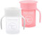 Twistshake 2x Gobelet 360 Anti-Éclaboussures Pour Bébé Avec Joint En Silicone - 230ml | Gobelet D'entraînement Pour Enfants | Bouteille D'eau Étanche | Sans BPA | Blanc Rose