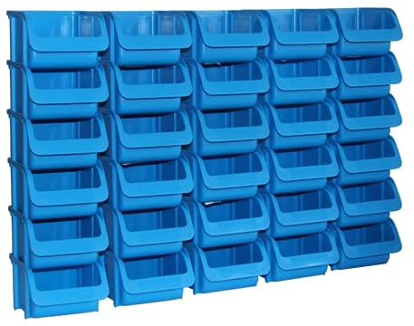 hünersdorff 30x Sichtbox Stapelbox Lagerbox in Größe 1 aus Polypropylen, hohe Formstabilität und Belastbarkeit, Farbe : Blau