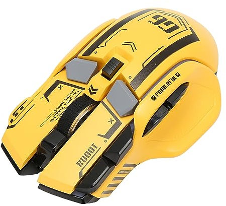 Annadue Kabelgebundene Gaming Maus, Einstellbare DPI, Optische USB Computermäuse mit RGB Hintergrundbeleuchtung, 2,4 G Kabelgebundene ergonomische Gamer Maus für für für OS X (Gelb)