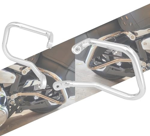 HCmotorku Motorrad-Satteltaschenschutz, Sturzbügel, Highway-Satteltaschen, Stützschutz, Stoßstangenschutz, passend für Harley Softail Heritage Classic 114 FLHC FLHCS 2018–2023, Chrom