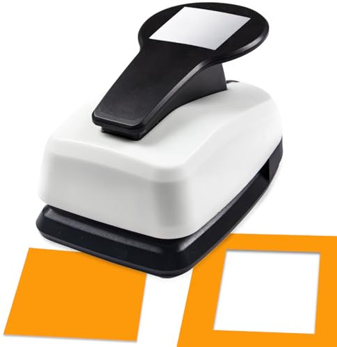 Quadratischer Locher, 3,8 cm, quadratischer Papierstanzer, quadratische Stanzer für Papierbastelarbeiten, Scrapbooking, Formlocher, Quadrate Bastelstanzer