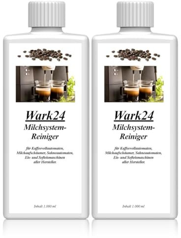 Wark24 Milchsystemreiniger, 2 x 1L, geruchs- & geschmacksneutral, für Kaffeevollautomaten & elektrische Milchaufschäumer, gründliche & materialschonende Reinigung