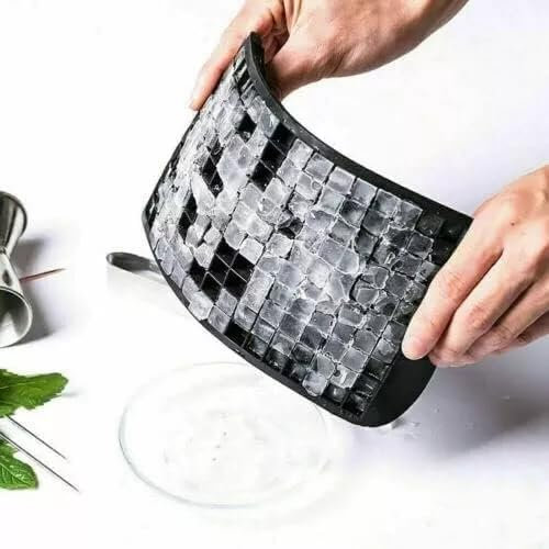 Reusable Silicone Ice Cube Tray, Mini Square Grids, 160 Pieces, Flexible Mold for Drinks, Non Breakable Ice Cube Making Tool for Cocktail, Milk, Juice, Chocolate and Other Drink