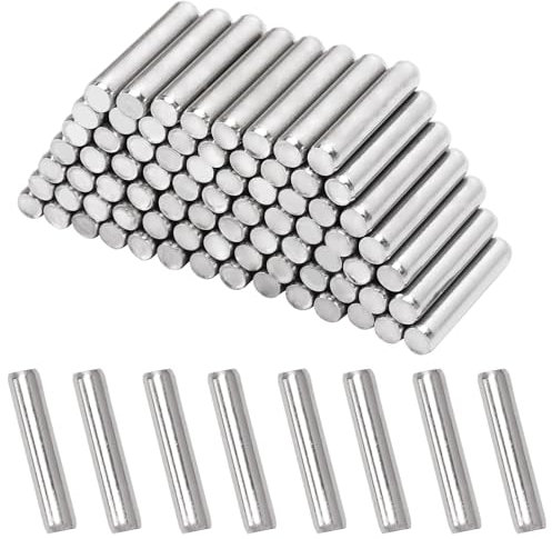 100 tasselli in acciaio inox, 5 mm x 25 mm, per mensole e letti a castello, accessori di ricambio per sezioni di armadietti