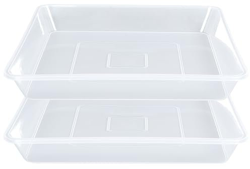 Lot de 2 soucoupes carrées de 30,5 cm en plastique transparent épais pour plantes d'intérieur et d'extérieur, soucoupes pour plantes de jardin