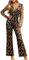 Mart Women's Sexy Sparkly Jumpsuits Dressy Slim Fit Jumpsuit Ladies Charlie Plunging Jumpsuit Silver Hot Metallic Playsuit Hollow Lace Long Sleeve Evening Dress Party Prom Festival Outfit Gold Sale