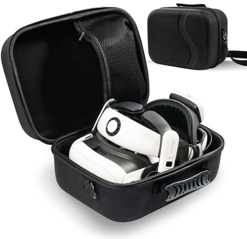 Carrying Case for Meta Quest 3/ 3S, Travel Bag Compatible with BOBOVR S3 Pro/ E3 Pro/Kiwi Design Head Strap, Controllers and Other Accessories, Hard Shell Case for Oculus Quest 3/ 3S (Black,XL)