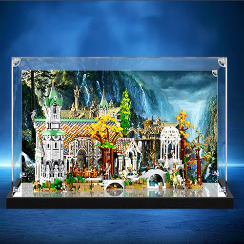 BoHeart Acryl-Vitrine für Lego Der Herr der Ringe 10316 Rivendell Castle, individuell, transparente, staubdichte Displaybox kann gesammelt werden, Größe: 80 x 55 x 45 cm (Modell nicht im Lieferumfang