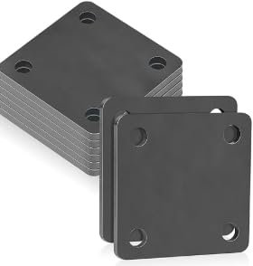 INMOZATA 8PCS 4'' x 4'' A36 Steel Plates, 1/4'' Thick Hot Rolled Steel Sheets with 4 Holes, Weldable Square Metal Plate for Welding, Structural Support, Industrial Use
