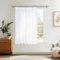 MRTREES Gardinen Halbtransparent mit Kräuselband Kurz Vorhang Weiß 120x200 (HXB) Gardinen Küche Modern Transparent 200cm Breit für Kleines Fenster Wohnzimmer Kinderzimmer, 1er Set